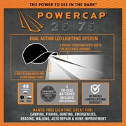 POWERCAP® 25|75 (4) LED Cap -  Tan with Black Trim/Unstructured PS4-102 View 4